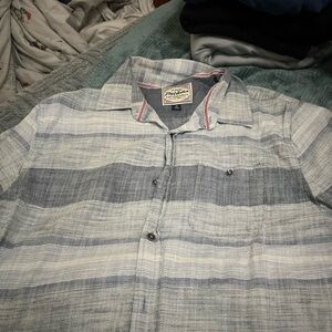 Flag & Anthem Men's Blue Striped Casual Button Down Shirt